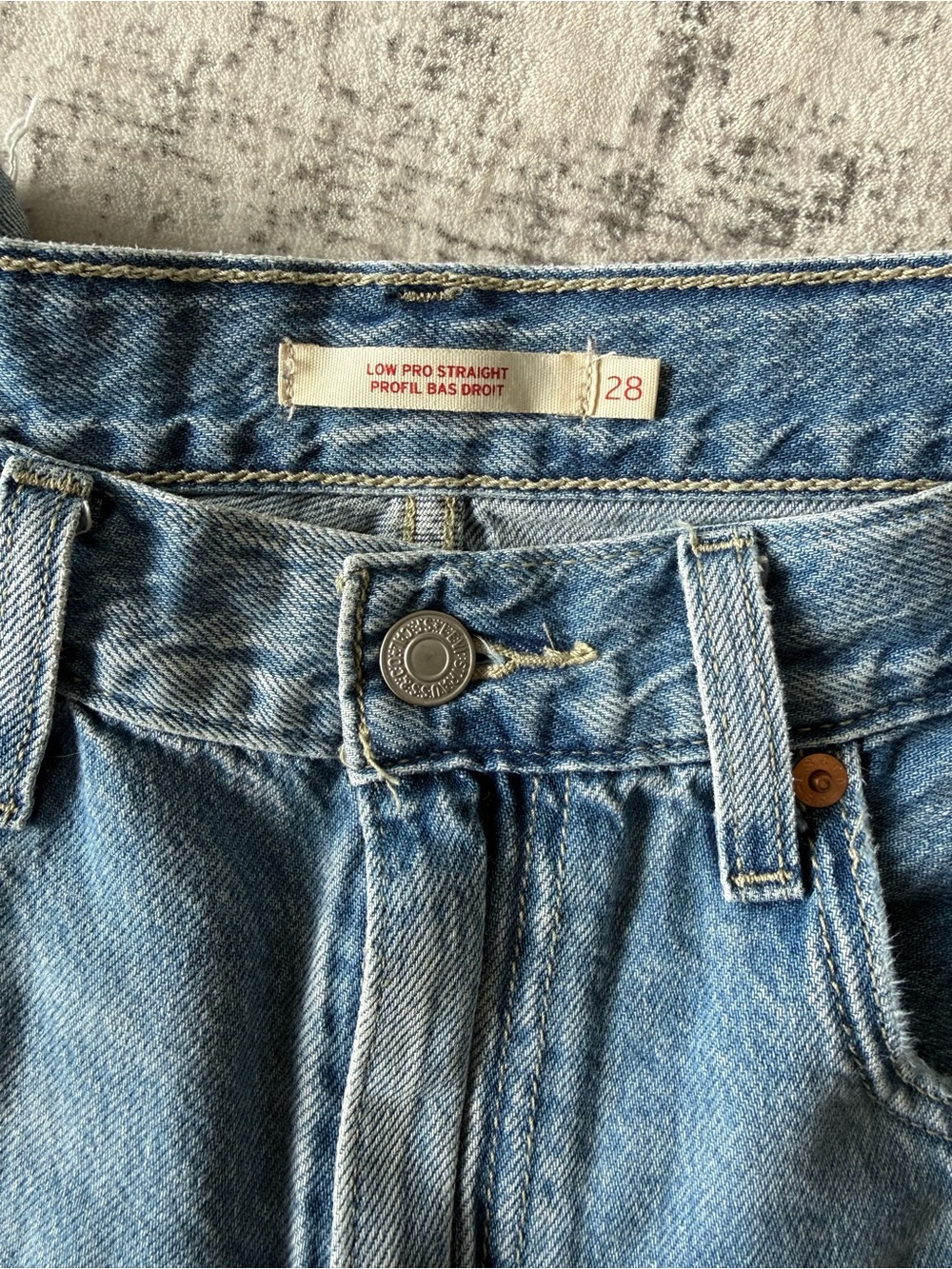 Levi's Light Blue Straight Leg Jeans Shorts | Size US 28